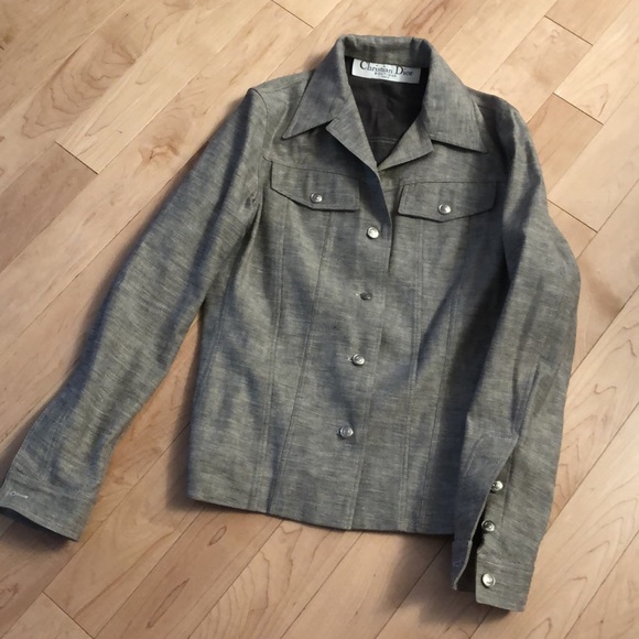 Christian Dior Boutique Paris Grey Denim Jacket Size Small - Picture 5 of 13
